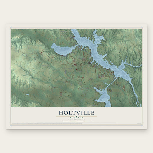 Holtville, Alabama map print, the full design
