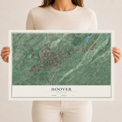 Map of Hoover, Alabama, 12 x 18 inch unframed archival matte print