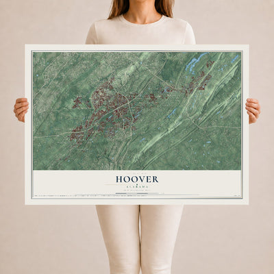 Map of Hoover, Alabama, 24 x 36 inch unframed archival matte print