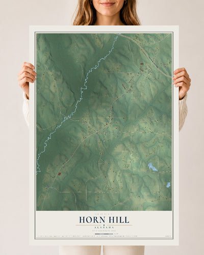 Map of Horn Hill, Alabama, 24 x 36 inch unframed archival matte print