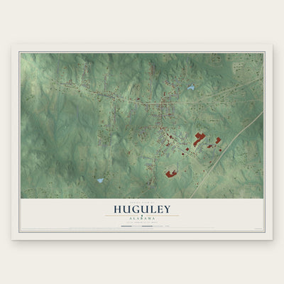 Huguley, Alabama map print, the full design