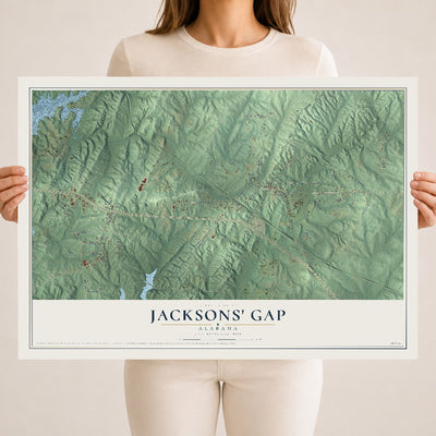 Map of Jacksons' Gap, Alabama, 18 x 24 inch unframed archival matte print