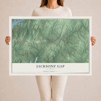 Map of Jacksons' Gap, Alabama, 24 x 36 inch unframed archival matte print