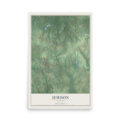 Map of Jemison, Alabama, 12 x 18 inch unframed archival matte print