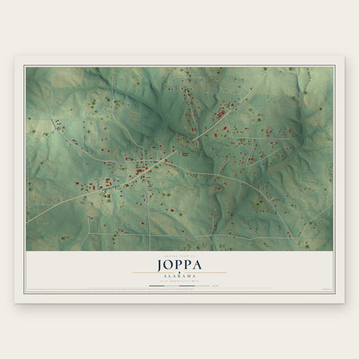 Joppa, Alabama map print, the full design