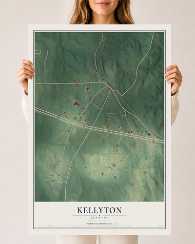 Map of Kellyton, Alabama, 24 x 36 inch unframed archival matte print