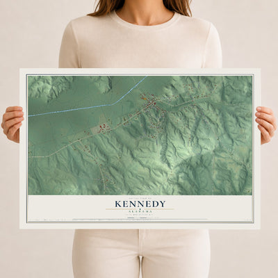 Map of Kennedy, Alabama, 12 x 18 inch unframed archival matte print