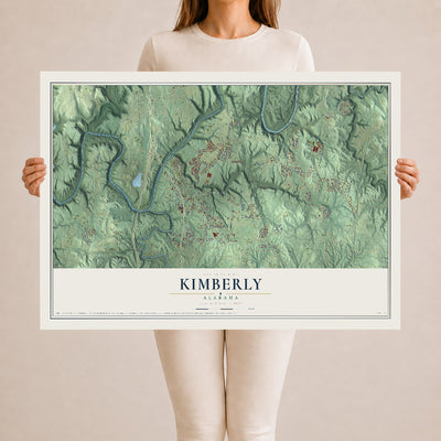 Map of Kimberly, Alabama, 24 x 36 inch unframed archival matte print