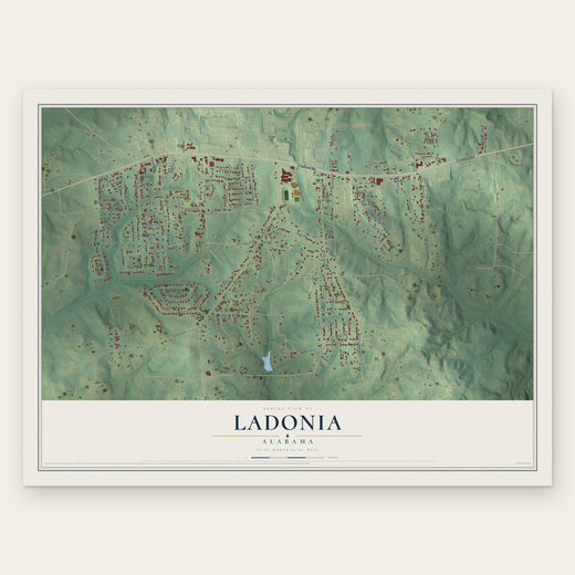 Ladonia, Alabama map print, the full design