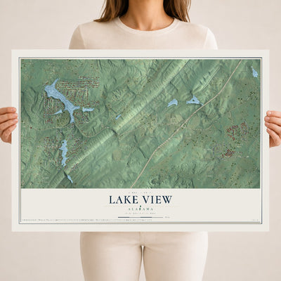 Map of Lake View, Alabama, 18 x 24 inch unframed archival matte print