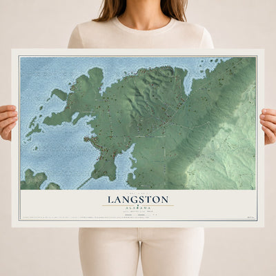 Map of Langston, Alabama, 18 x 24 inch unframed archival matte print
