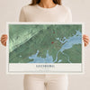 Map of Leesburg, Alabama, 12 x 18 inch unframed archival matte print