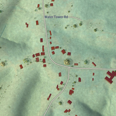 Close-up of the map of Lester, Alabama print showing street and building detail