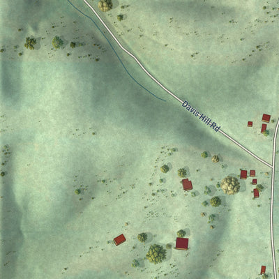 Second close-up of the map of Lester, Alabama print showing more streets and buildings
