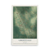 Map of Libertyville, Alabama, 12 x 18 inch unframed archival matte print