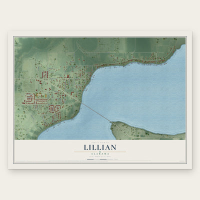 Lillian, Alabama map print, the full design