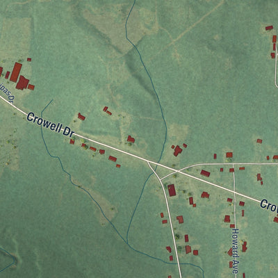 Second close-up of the map of Lisman, Alabama print showing more streets and buildings