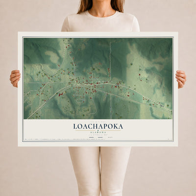 Map of Loachapoka, Alabama, 24 x 36 inch unframed archival matte print