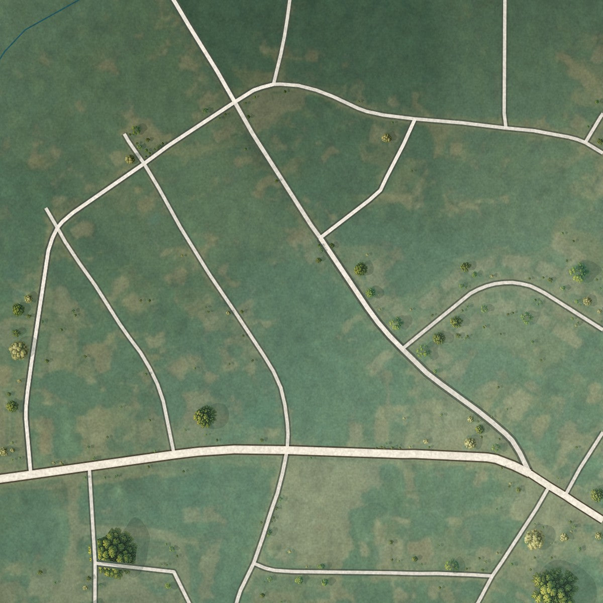 Second close-up of the map of Lockhart, Alabama print showing more streets and buildings