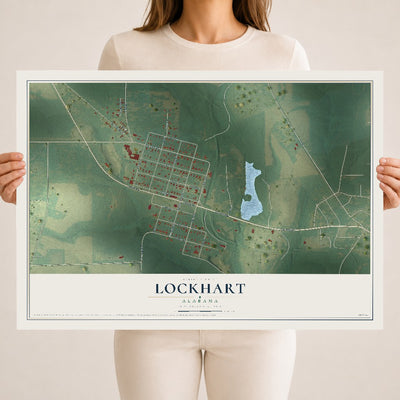 Map of Lockhart, Alabama, 18 x 24 inch unframed archival matte print