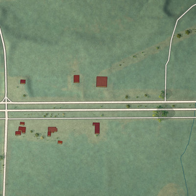 Close-up of the map of Lowndesboro, Alabama print showing street and building detail