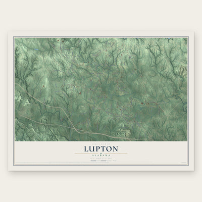 Lupton, Alabama map print, the full design