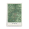 Map of Luverne, Alabama, 12 x 18 inch unframed archival matte print