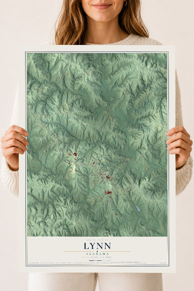 Map of Lynn, Alabama, 18 x 24 inch unframed archival matte print