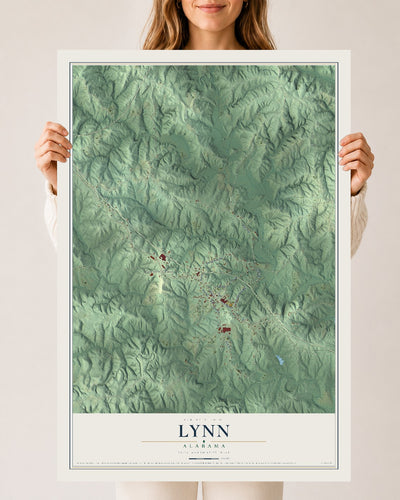 Map of Lynn, Alabama, 24 x 36 inch unframed archival matte print