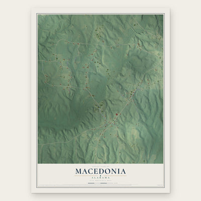 Macedonia, Alabama map print, the full design