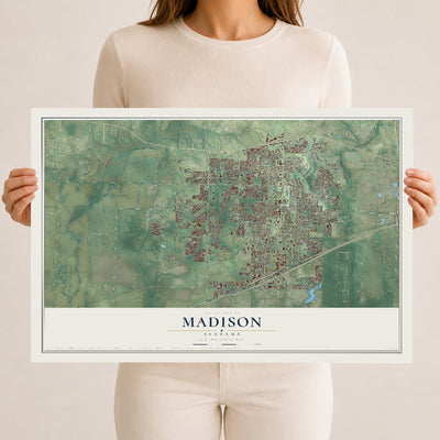 Map of Madison, Alabama, 12 x 18 inch unframed archival matte print