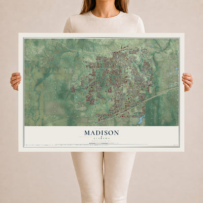 Map of Madison, Alabama, 24 x 36 inch unframed archival matte print