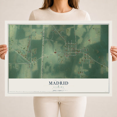 Map of Madrid, Alabama, 18 x 24 inch unframed archival matte print