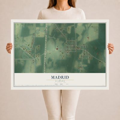 Map of Madrid, Alabama, 24 x 36 inch unframed archival matte print