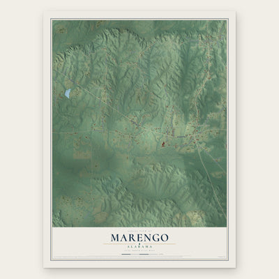 Marengo, Alabama map print, the full design