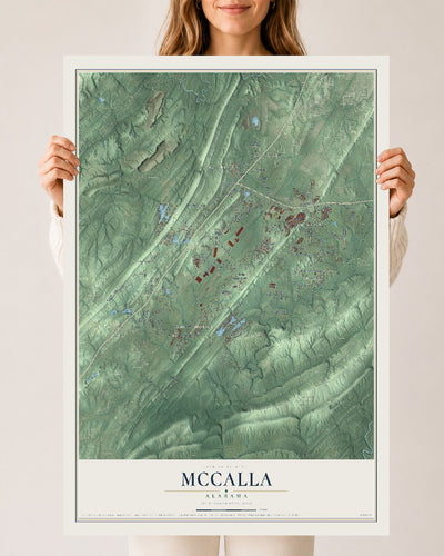 Map of McCalla, Alabama, 24 x 36 inch unframed archival matte print