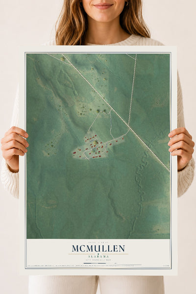 Map of McMullen, Alabama, 18 x 24 inch unframed archival matte print