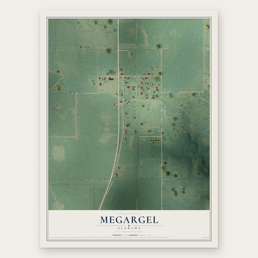 Megargel, Alabama map print, the full design