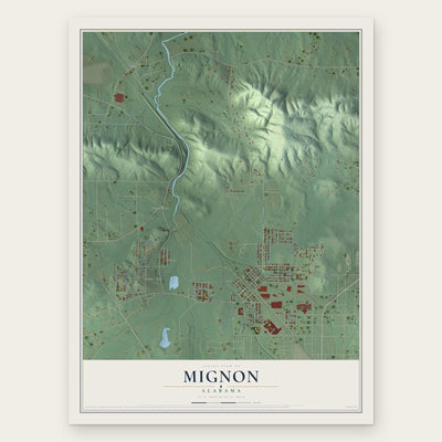Mignon, Alabama map print, the full design