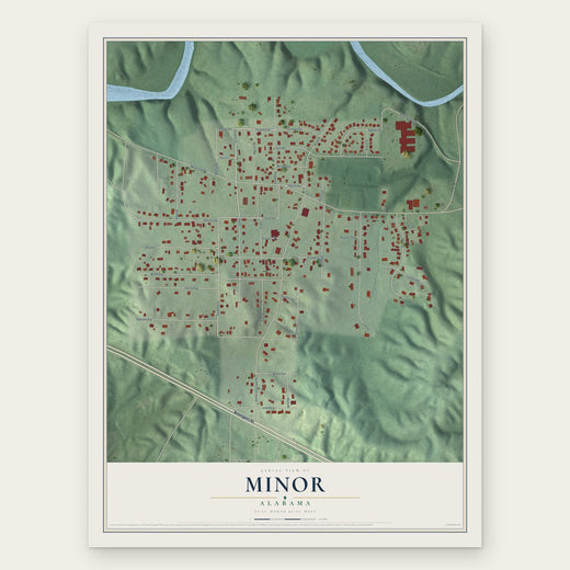 Minor, Alabama map print, the full design