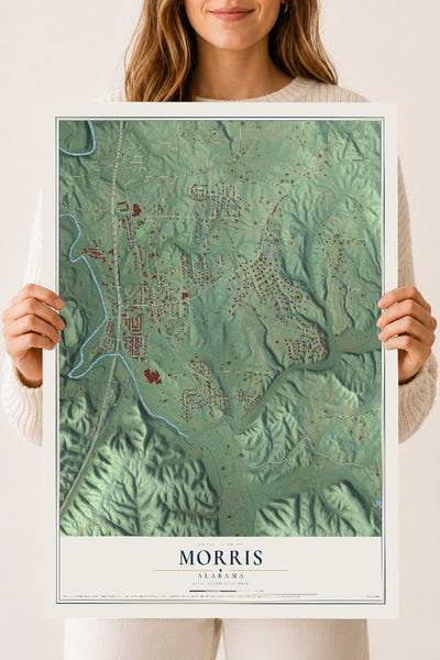 Map of Morris, Alabama, 18 x 24 inch unframed archival matte print