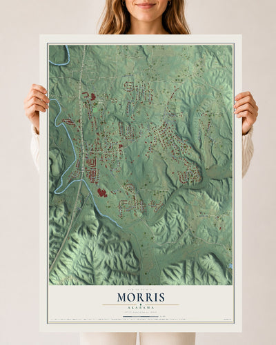 Map of Morris, Alabama, 24 x 36 inch unframed archival matte print