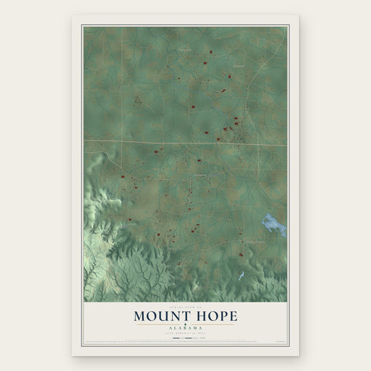 Mount Hope, Alabama map print, the full design