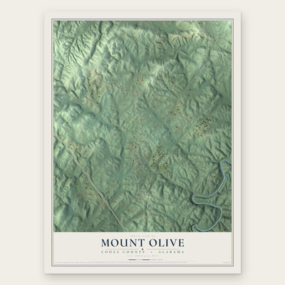 Mount Olive, Alabama map print, the full design