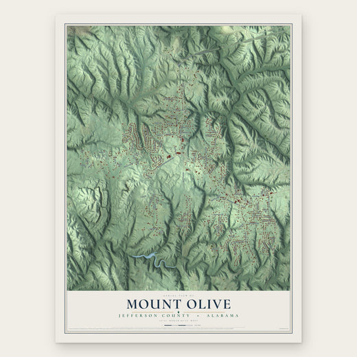 Mount Olive, Jefferson County, Alabama map print, the full design