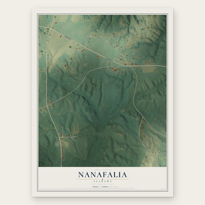 Nanafalia, Alabama map print, the full design