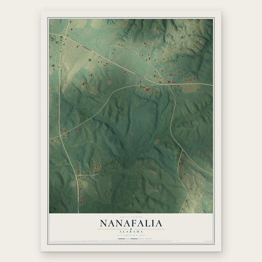 Nanafalia, Alabama map print, the full design