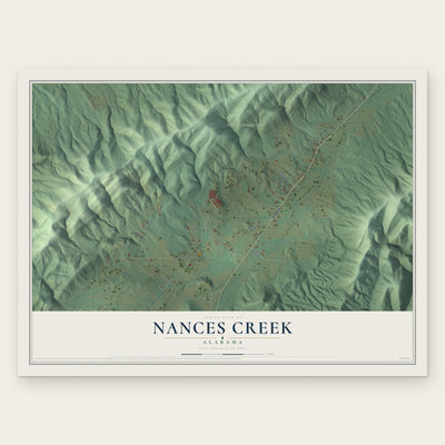 Nances Creek, Alabama map print, the full design