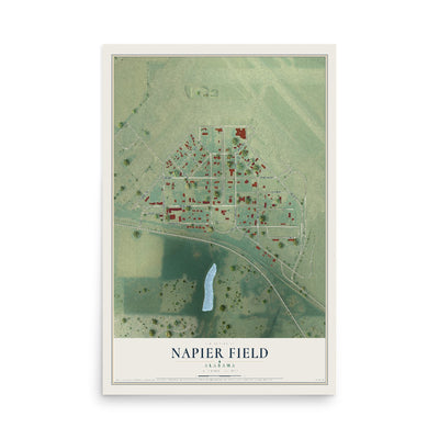 Map of Napier Field, Alabama, 12 x 18 inch unframed archival matte print