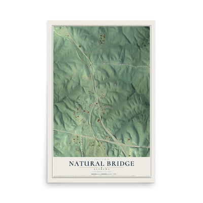 Map of Natural Bridge, Alabama, 12 x 18 inch unframed archival matte print